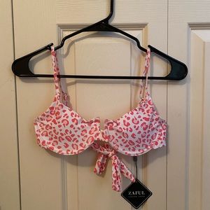 NWT Pink Cheeta Print Bikini Top Underwire Bra from Zaful